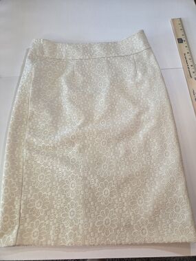 Banana Republic Cream Lace Pencil Skirt